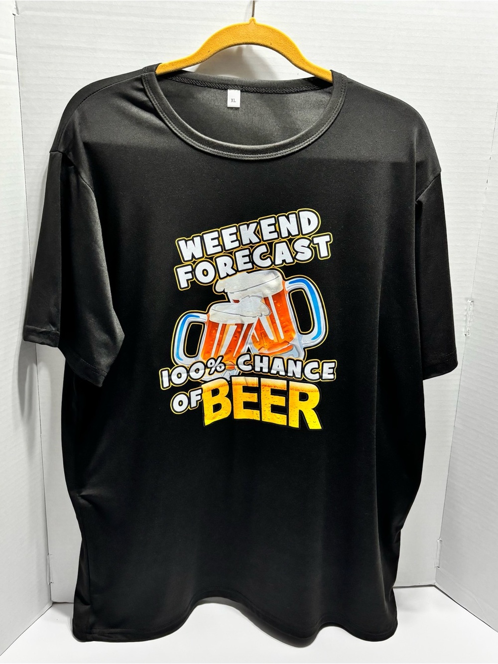 Weekend Forecast 100% Chance of Beer Graphic Tee - Black Men’s XL